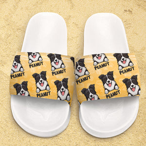 Colorful Fur Baby - Personalized Slide Sandals, Slippers - Gift For Pet Lovers