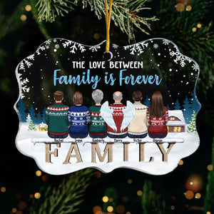 The Love Between Family Is Forever - Personalized Custom Benelux Shaped Acrylic Christmas Ornament - Gift For Family, Christmas Gift