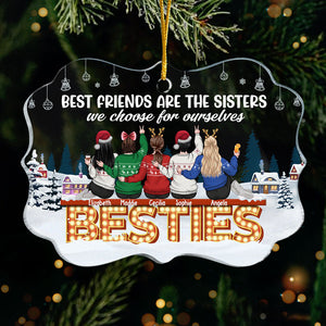 Best Friends Are The Sisters - Personalized Custom Benelux Shaped Acrylic Christmas Ornament - Gift For Bestie, Best Friend, Sister, Birthday Gift For Bestie And Friend, Christmas Gift