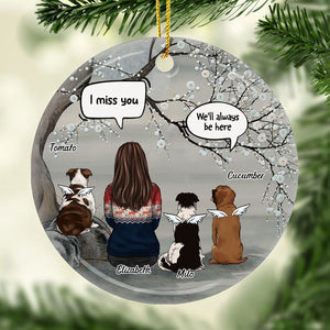 I Still Talk About You - Personalized Custom Round Shaped Ceramic Christmas Ornament - Memorial Gift, Sympathy Gift, Christmas Gift