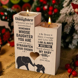 Straighten Your Crown, My Baby Girl - Family Candle Holder - Christmas Gift For Daughter From Mom