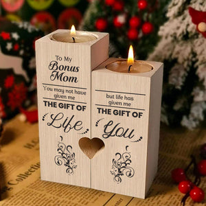 To My Bonus Mom, Life Has Given Me The Gift Of You - Family Candle Holder - Christmas Gift For Mom