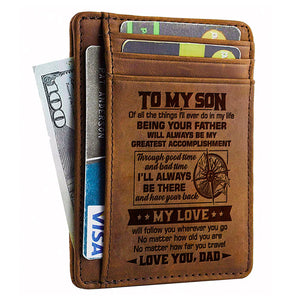 My Love Will Follow You Wherever You Go - Card Wallet - To My Son, Gift For Son, Son Gift From Dad And Mom, Birthday Gift For Son, Christmas Gift