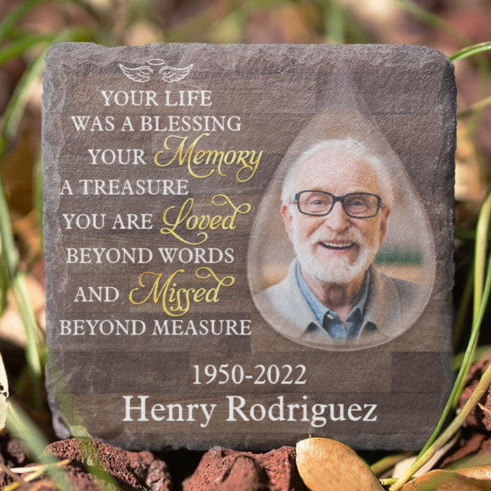 You Are Loved Beyond Words And Missed Beyond Measure - Personalized Memorial Stone, Human Grave Marker - Upload Image, Memorial Gift, Sympathy Gift