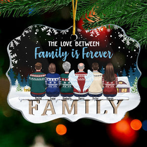 The Love Between Family Is Forever - Personalized Custom Benelux Shaped Acrylic Christmas Ornament - Gift For Family, Christmas Gift