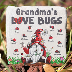 Les insectes amoureux de grand-mère - Pierre de jardin personnalisée - Cadeau pour grand-mère et grands-parents