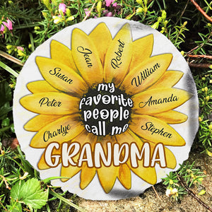 Mes personnes préférées m'appellent - Pierre de jardin personnalisée - Cadeau pour grand-mère, grands-parents