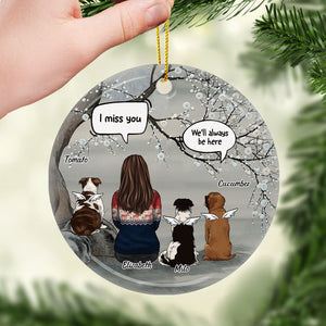 I Still Talk About You - Personalized Custom Round Shaped Ceramic Christmas Ornament - Memorial Gift, Sympathy Gift, Christmas Gift