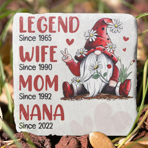 Légende depuis, épouse depuis, maman depuis, grand-mère depuis - Pierre de jardin personnalisée - Cadeau pour grand-mère, grands-parents