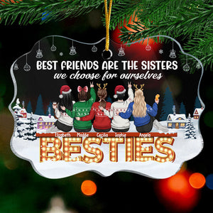 Best Friends Are The Sisters - Personalized Custom Benelux Shaped Acrylic Christmas Ornament - Gift For Bestie, Best Friend, Sister, Birthday Gift For Bestie And Friend, Christmas Gift