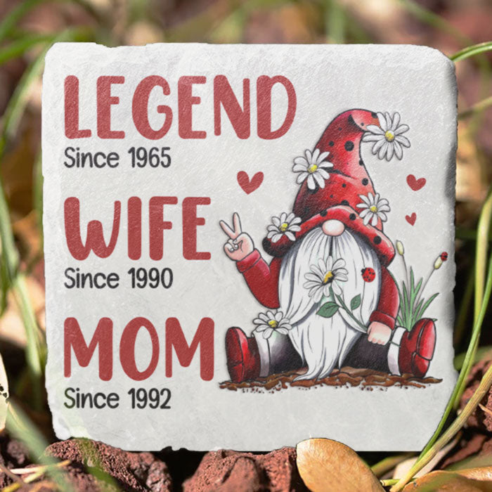 Legend Since, Wife Since, Mom Since, Nana Since - Personalized Garden Stone - Gift For Grandma, Grandparents