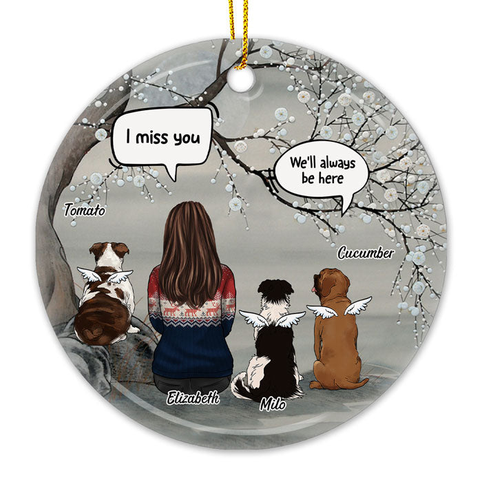 I Still Talk About You - Personalized Custom Round Shaped Ceramic Christmas Ornament - Memorial Gift, Sympathy Gift, Christmas Gift