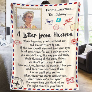 For Every Time You Think Of Me I'm Right There In Your Heart - Memorial Personalized Custom Blanket - Upload Image, Sympathy Gift, Christmas Gift For Family Members