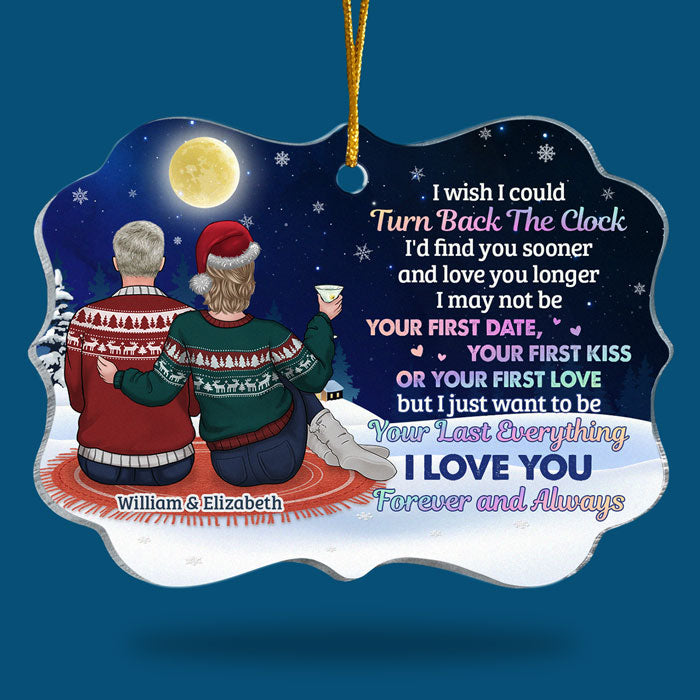 I Wish I Could Turn Back The Clock - Personalized Custom Benelux Shaped Acrylic Christmas Ornament - Gift For Couple, Husband Wife, Anniversary, Engagement, Wedding, Marriage Gift, Christmas Gift