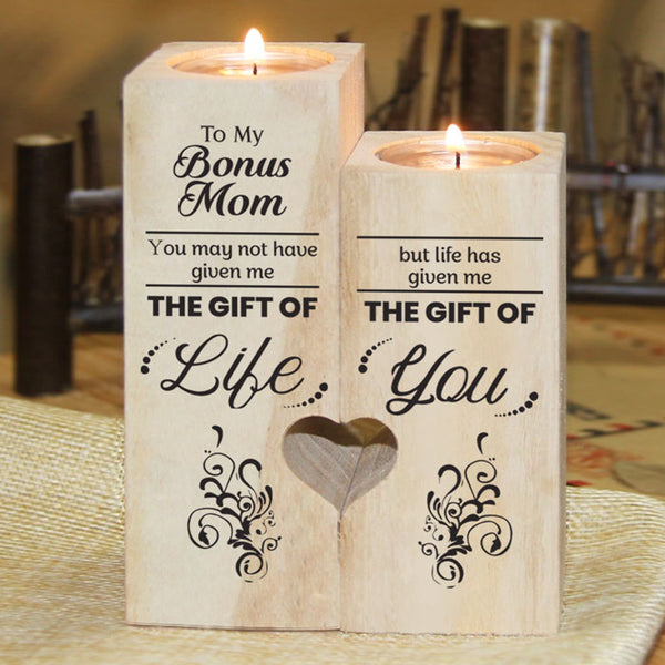 To My Bonus Mom Wood Plaque, Gifts for Bonus Mom From Daughter, Plaque with  Wooden Stand, Meaningful Wood Sign Plaque Gift, Ideas Gift for Bonus Mom