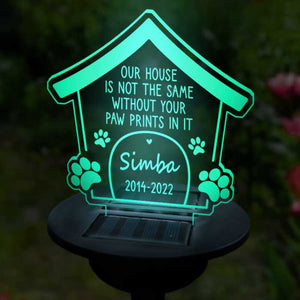 Without You Paw Prints - Personalized Memorial Garden Solar Light - Memorial Gift, Sympathy Gift