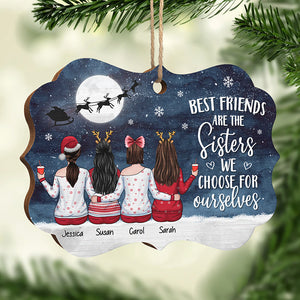 Best Friends Are The Sisters We Choose For Ourselves - Personalized Custom Benelux Shaped Wood Christmas Ornament - Gift For Bestie, Best Friend, Sister, Birthday Gift For Bestie And Friend, Christmas Gift