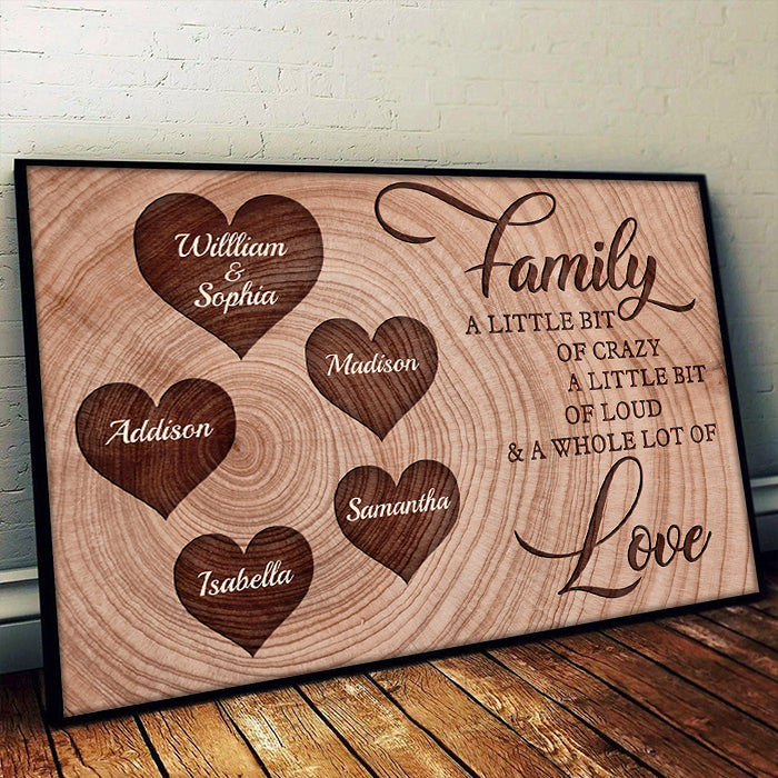 Family - A Little Bit Of Crazy - Personalized Horizontal Poster.