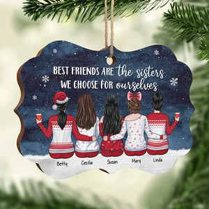 Best Friends Are The Sisters We Choose For Ourselves - Personalized Custom Benelux Shaped Wood Christmas Ornament - Gift For Bestie, Best Friend, Sister, Birthday Gift For Bestie And Friend, Christmas Gift