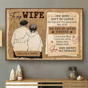 You're My Queen Forever - Personalized Horizontal Poster - Gift For Couples, Husband Wife
