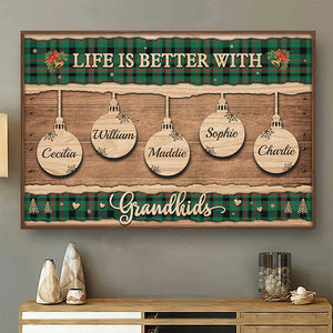 Life Is Better With Grandkids - Personalized Horizontal Poster.