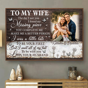 The Day I Met You I Found My Missing Piece - Personalized Horizontal Poster.