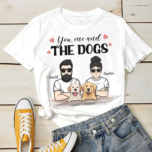 You, Me And The Dogs - Personalized Unisex T-Shirt.