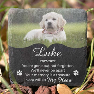 Your Memory Is A Treasure I Keep Within My Heart - Personalized Memorial Stone - Upload Image, Memorial Gift, Sympathy Gift