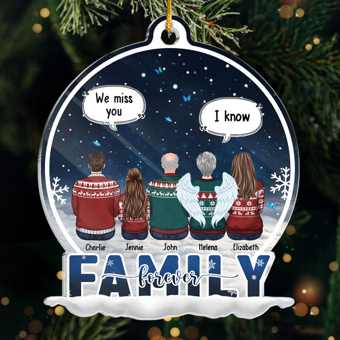 I Miss You More Than Anything - I'm Always With You - Memorial Personalized Custom Ornament - Acrylic Snow Globe Shaped - Sympathy Gift, Christmas Gift For Family Members