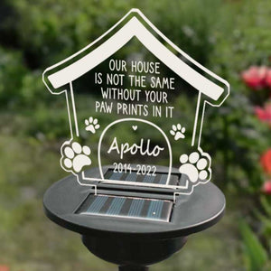 Without You Paw Prints - Personalized Memorial Garden Solar Light - Memorial Gift, Sympathy Gift