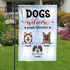 Dogs Welcome People Tolerated - Personalized Dog Flag.
