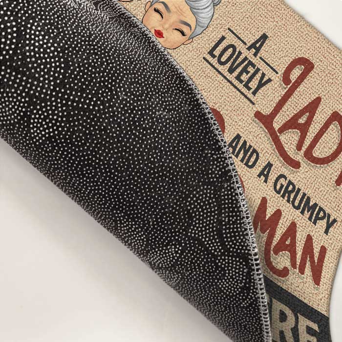 A Lovely Lady & A Grumpy Old Man - Personalized Decorative Mat - Anniversary Gifts, Gift For Couples, Husband Wife