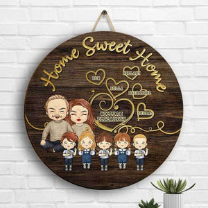 Our Home Is The Best Place - Personalized Shaped Wood Sign - Gift For Couples, Husband Wife