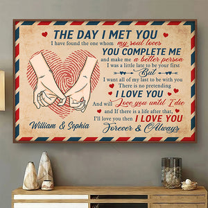You Complete Me And Make Me A Better Person - Personalized Horizontal Poster.