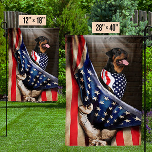 America Proud Dog - 4th Of July Decoration - Personalized Dog Flag.