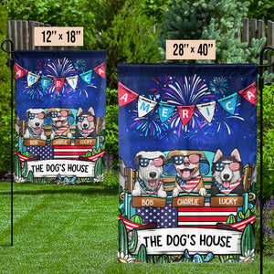 America The Dog's House - 4th Of July Decoration - Personalized Dog Flag.