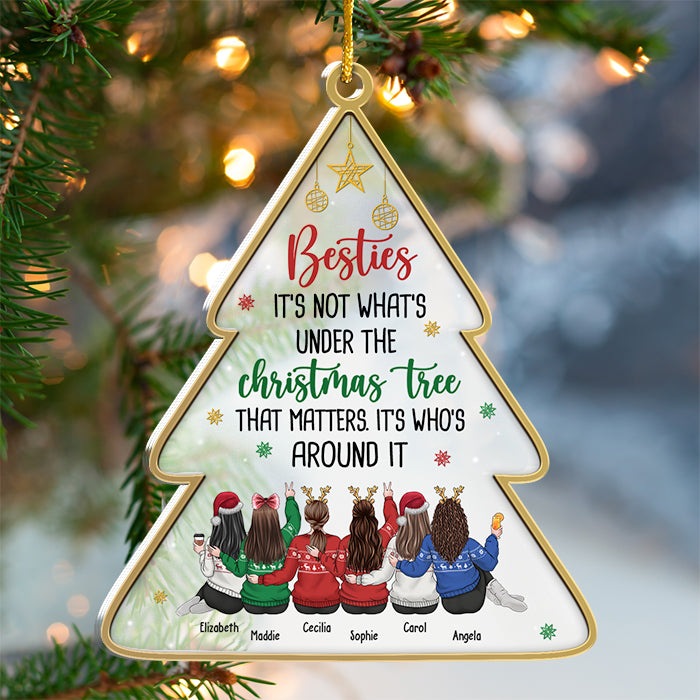 Our Memories Are Countless Our Friendship Is Endless - Personalized Custom Christmas Tree Shaped Acrylic Christmas Ornament - Gift For Bestie, Best Friend, Sister, Birthday Gift For Bestie And Friend, Christmas Gift