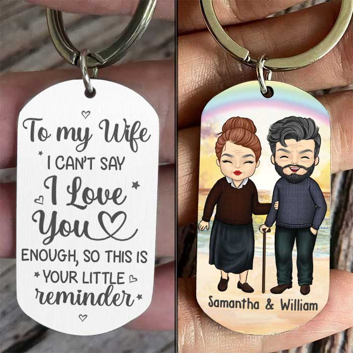 To My Wife, I Can't Say I Love You Enough - Gift For Couples, Personalized Keychain.