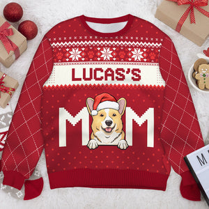 I'm A Dog Mom - Personalized Custom Unisex Ugly Christmas Sweatshirt, Wool Sweatshirt, All-Over-Print Sweatshirt - Gift For Dog Lovers, Pet Lovers, Christmas Gift