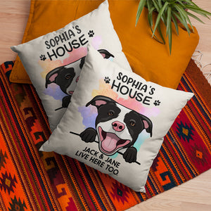 This Is My Dog's House, I Live In Here Too - Personalized Pillow (Insert Included).