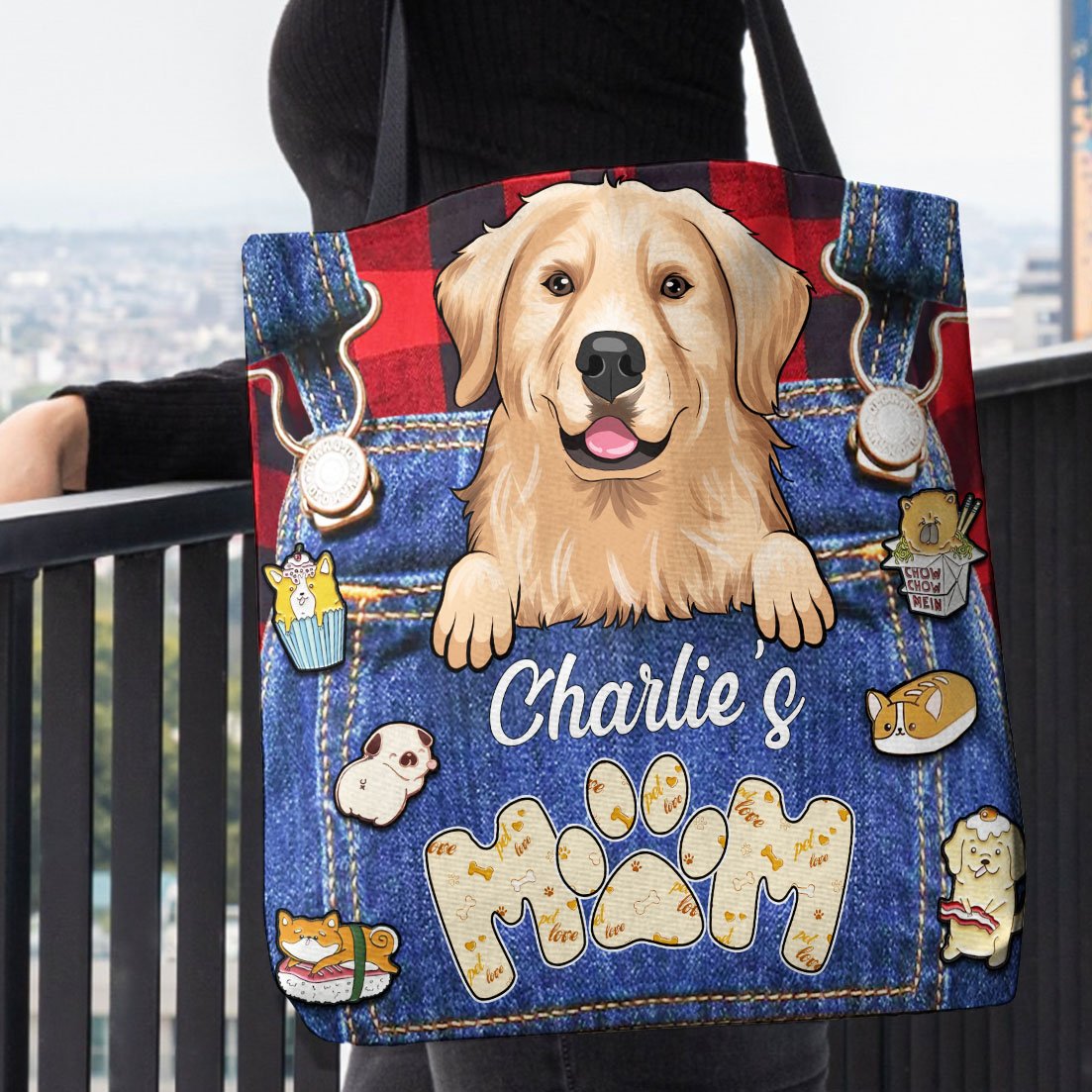 Dog Mom - Personalized Tote Bag.