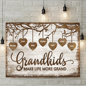 Grandkids Make Life More Grand - Personalized Horizontal Canvas.