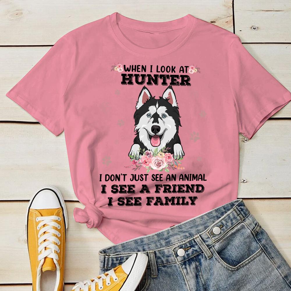 My Dog Is Family - Personalized Custom Unisex T-shirt.