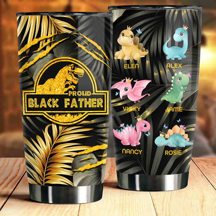Proud Black Father - Personalized Tumbler.