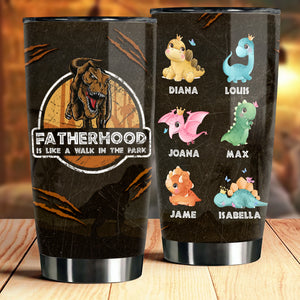 Fatherhood Is Like A Walk In The Park - Personalized Tumbler.