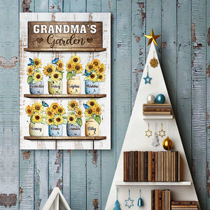 Grandma's Sunflower Garden - Personalized Vertical Poster.