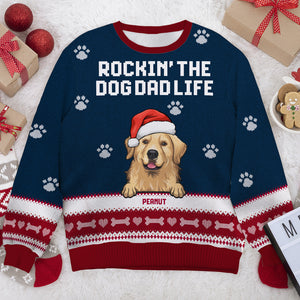 Rockin' The Dog Mom Life - Personalized All-Over-Print Sweatshirt.