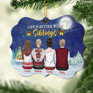 Life Is Better With Family - Personalized Shaped Ornament.