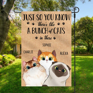 A Bunch Of Cats In There - Funny Personalized Cat Garden Flag.