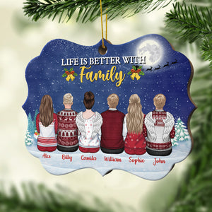 Life Is Better With Family - Personalized Shaped Ornament.